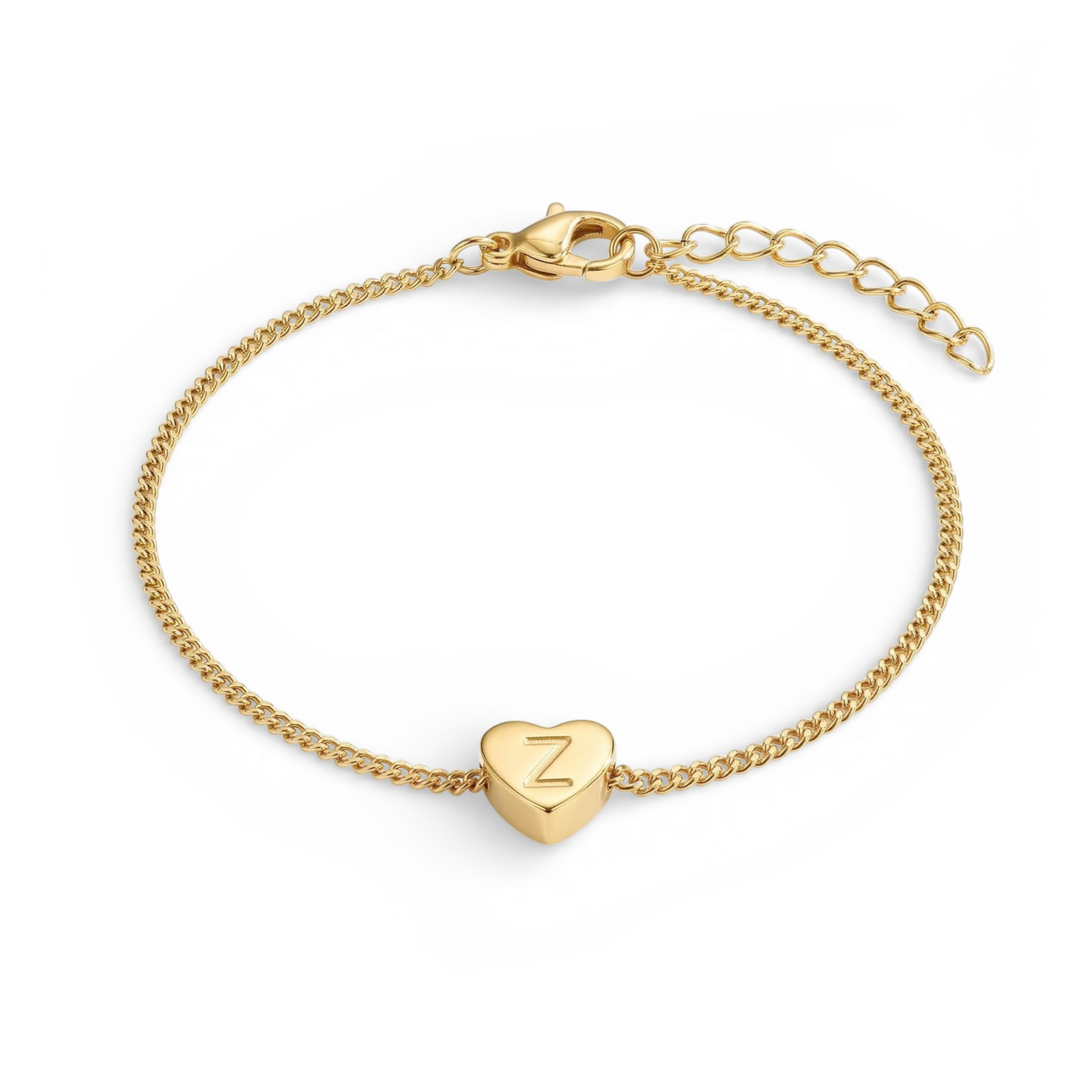 Dainty Initial Heart Bracelet