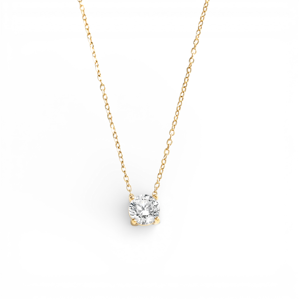 Dainty Solitaire Pendant Necklace